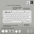 Teclado Logitech Pebble 2 K380s Blanco Español Idioma Español Latinoamérica