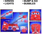 Camión De Bomberos Lanza Burbujas Divertido Musical Con Led Rojo