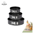 Set Moldes Antiadherentes Para Hornear 3 Piezas 24/26/28 Cm Negro