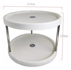 Estante Especiero Giratorio De 2 Niveles Cocina Blanco