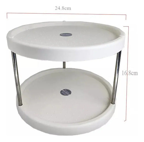 Estante Especiero Giratorio De 2 Niveles Cocina Blanco