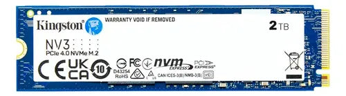 Disco Solido Ssd Interno Kingston Nv3 2tb M.2 Pcie 4.0 Nvme Azul