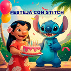 Mantel Decorativo Cumpleaños Stitch Fiestas Niños 110x180cm Agua Stitch