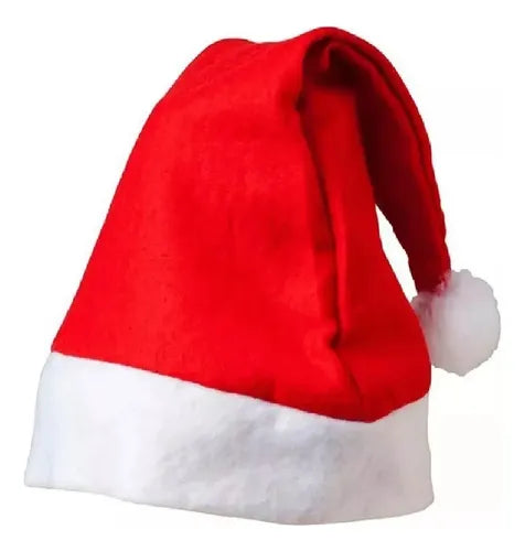 Pack 12 Gorros De Navidad Viejo Pascuero Gorro Liso Brillant Rojo