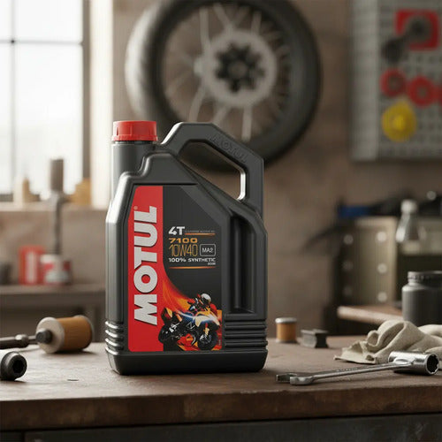 Aceite Motul Aceite Motor 4t 7100 10w40 4l Sintético Motos