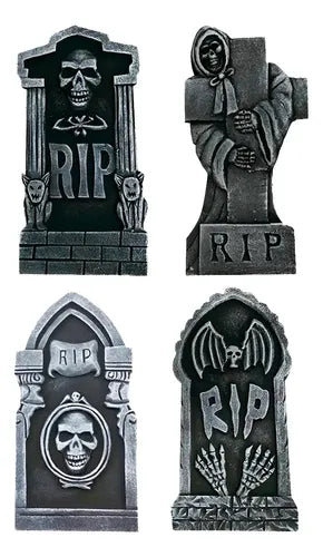 Set 4 Lapidas Accesorios Decoracion Fiestas Halloween 40cm