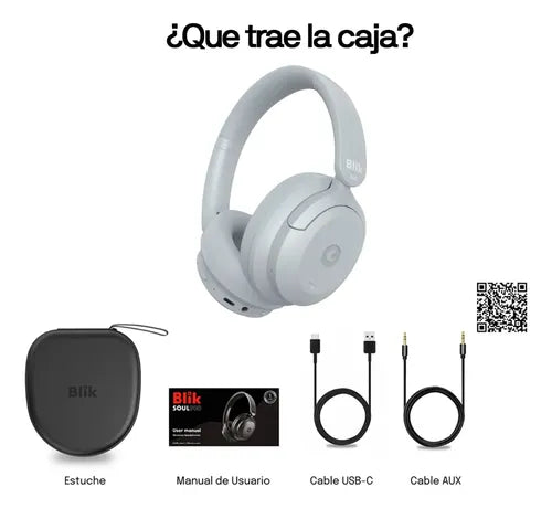 Audifonos Inalambricos Blik Soul900 + Estuche Tws Anc 60hrs Gris