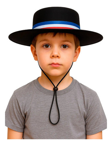 Sombrero Huaso Baile Cueca Niños Tradicion Fechas Patrias Negro Infantil 48cm