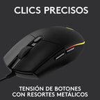 Mouse Gamer Logitech G203 Lightsync Óptico De 8000 Dpi Con 6 Botones Negro
