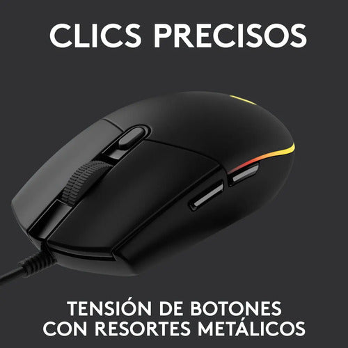 Mouse Gamer Logitech G203 Lightsync Óptico De 8000 Dpi Con 6 Botones Negro