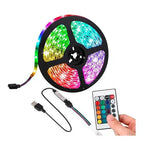 Pack Tiktok: Cinta Led Colores 5mt + Control Rgb + Adaptador Rgb