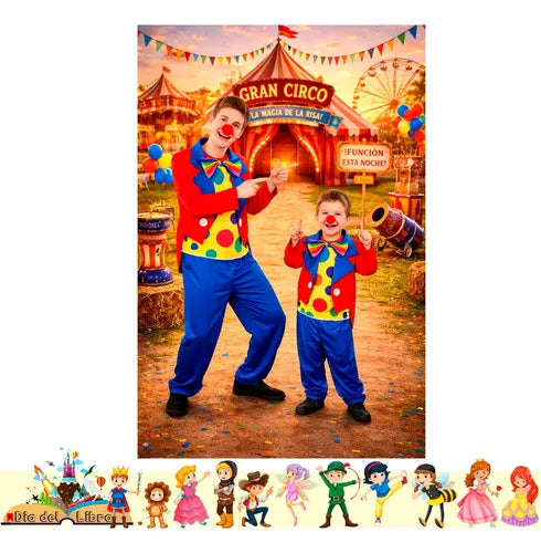 Disfraz Payaso Cuentos Infantiles Dia Del Libro Halloween Colorido