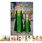 Disfraz Vestido Fiona Cuentos Infantiles Dia Del Libro Niñas Verde