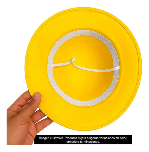 Sombrero Gorro Nortino Para Niños/as Danzas Fiestas Patrias Amarillo Estandar Lisa