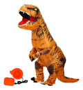 Traje Inflable Dinosaurio Tiranosaurio-rex Halloween Fiestas Niños 120-150cm Marrón 120-150 Cm