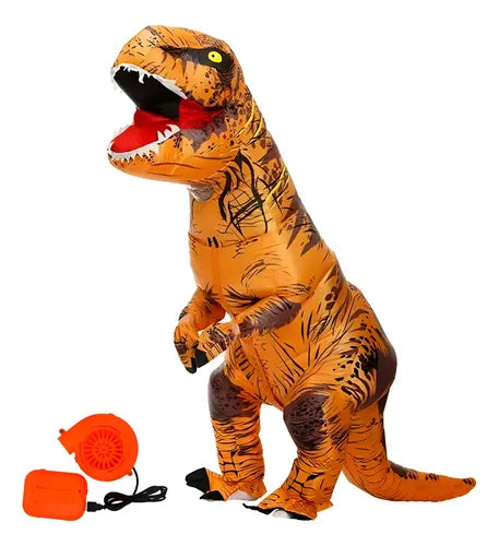 Traje Inflable Dinosaurio Tiranosaurio-rex Halloween Fiestas Niños 120-150cm Marrón 120-150 Cm