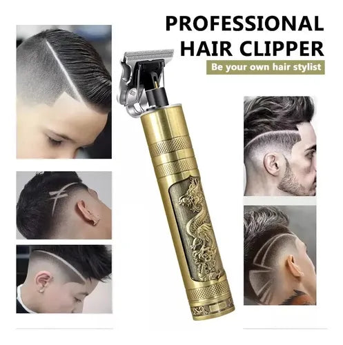 Cortadora De Cabello Trimmer Perfil Hombre Profesional Dorado