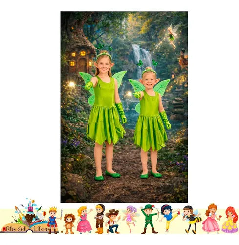 Disfraz Vestido Hada Cuento Infantil Dia Del Libro Halloween Verde