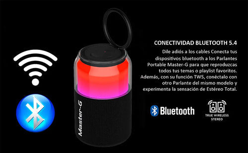 Parlante Portatil Master-g Mgsplashb Bluetooth 5w Tws Ipx3 Negro