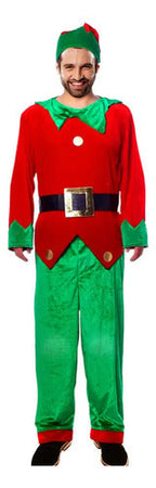 Traje Elfo Adulto Hombre Navideño Rojo/verde 180cm