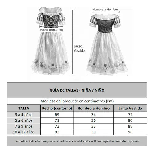 Trajes Disfraces Cuentos Infantiles Dia Del Libro Halloween Blanca Nieves 7-9
