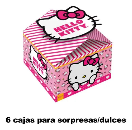 Pack 6 Cajas Dulceras Hello Kitty Cumpleaños Cotillon Fiesta