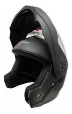 Casco Abatible Fgn Negro Para Moto Con Visor Doble Y Protección Uv Talla Xxl