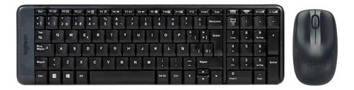 Kit Teclado Y Mouse Inalambrico Logitech Mk220 Usb Español Negro