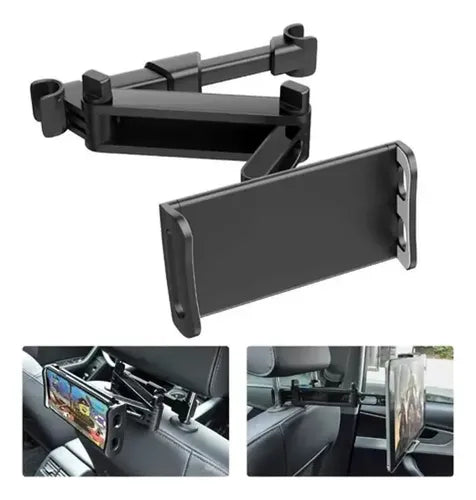 Soporte Ajustable De Celular Y Tablet Giro 360° Para Asiento Color Negro
