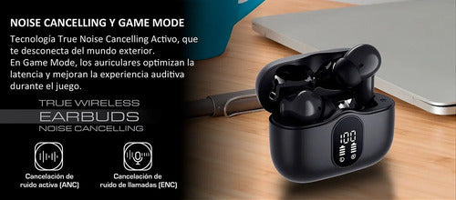 Audifonos Inalambricos Master-g Buds30 Tws Bluetooth V5.3 Negro