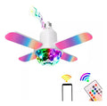Ampolleta E27 Parlante 4 Aspas Bluetooth Luces Rgb + Control Rgb