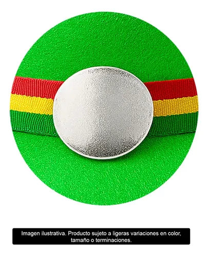 Sombrero Gorro Nortino Para Niños/as Fiestas Patrias Danzas Color Verde Diseño De La Tela Lisa Talla Estandar Liso
