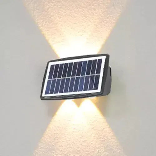 Lámpara Solar Exterior 4 Led De Sensor Recargable Luz Solar Negro