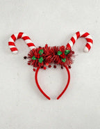 Cintillo Baston Dulce Led Diadema Celebracion Navidad Fiesta Rojo