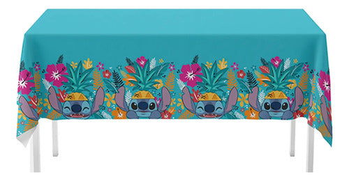 Mantel Decorativo Cumpleaños Stitch Fiestas Niños 110x180cm Agua Stitch