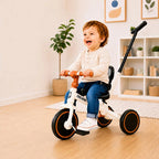 Triciclo Infantil 4en1 Asiento Manubrio Y Pedales Ajustables Marfil