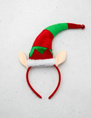 Pack 3 Cintillos Largo Elfo Duende Pascuero Fiesta Navideñas Rojo