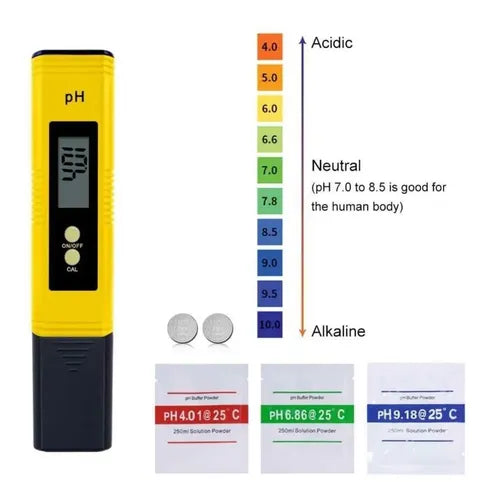 Medidor De Ph Metro Digital Lcd Con Caja Y Calibradores Rojo