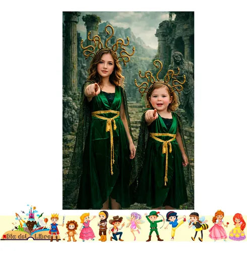 Disfraz Medusa Cuentos Infantiles Dia Del Libro Halloween Verde