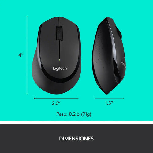 Kit Teclado Y Mouse Inalambrico Logitech Mk345 Color Del Mouse Negro Color Del Teclado Negro