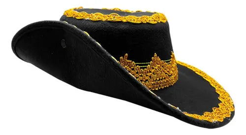 Sombrero Caporal Gorro Fiestas Patrias Danzas Tradicionales Negro Estándar Ajustable