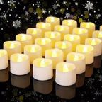 Pack 24 Velas Té Led Pilas Efecto Fijo Llama Boda Decoracion Amarillo Velas