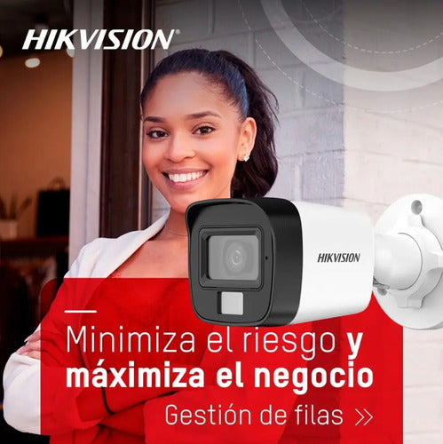 Camara De Seguridad Analoga Bala Hikvision Luz Inteligente Blanco