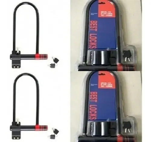 Candado U Lock Para Bicicleta Y Moto 2 Llaves Anti Robo Color Negro
