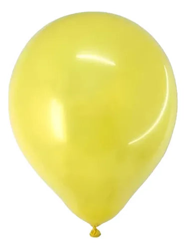 Globo Liso 23cm #9 Bolsa 50uds Los Colores - Cotillon Color Amarillo