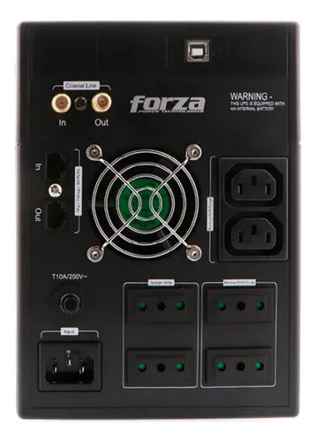 Ups Interactiva Forza Fx-2200lcd-c 2200va/1200w 220v Tomas 6 Negro