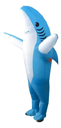 Disfraz Tiburon Inflable Infantil Halloween Fiesta 120-150cm Azul 120-150cm
