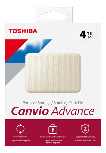 Disco Duro Externo Toshiba Canvio Advance Hdtca40xw3ca 4tb Blanco Usb 3.0