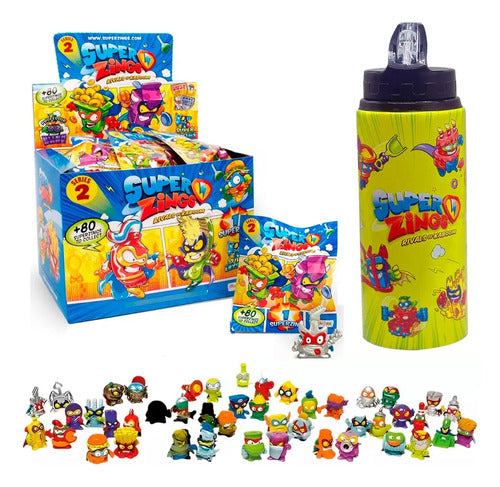 Super Zings Pack Caja 25 Figuras Serie 2 + 1 Botella Serie 3