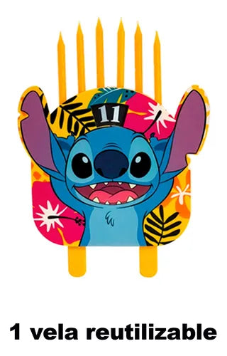 Vela De Stitch Cumpleaños Fiestas Celebracion Reutilizable